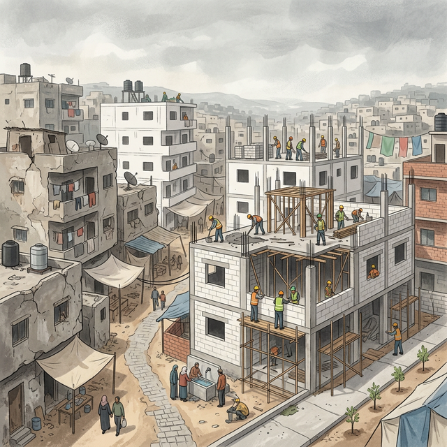 أعمال إعادة الإعمار في نهر البارد