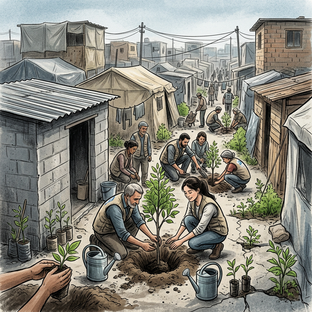 حملة تشجير المخيمات الفلسطينية